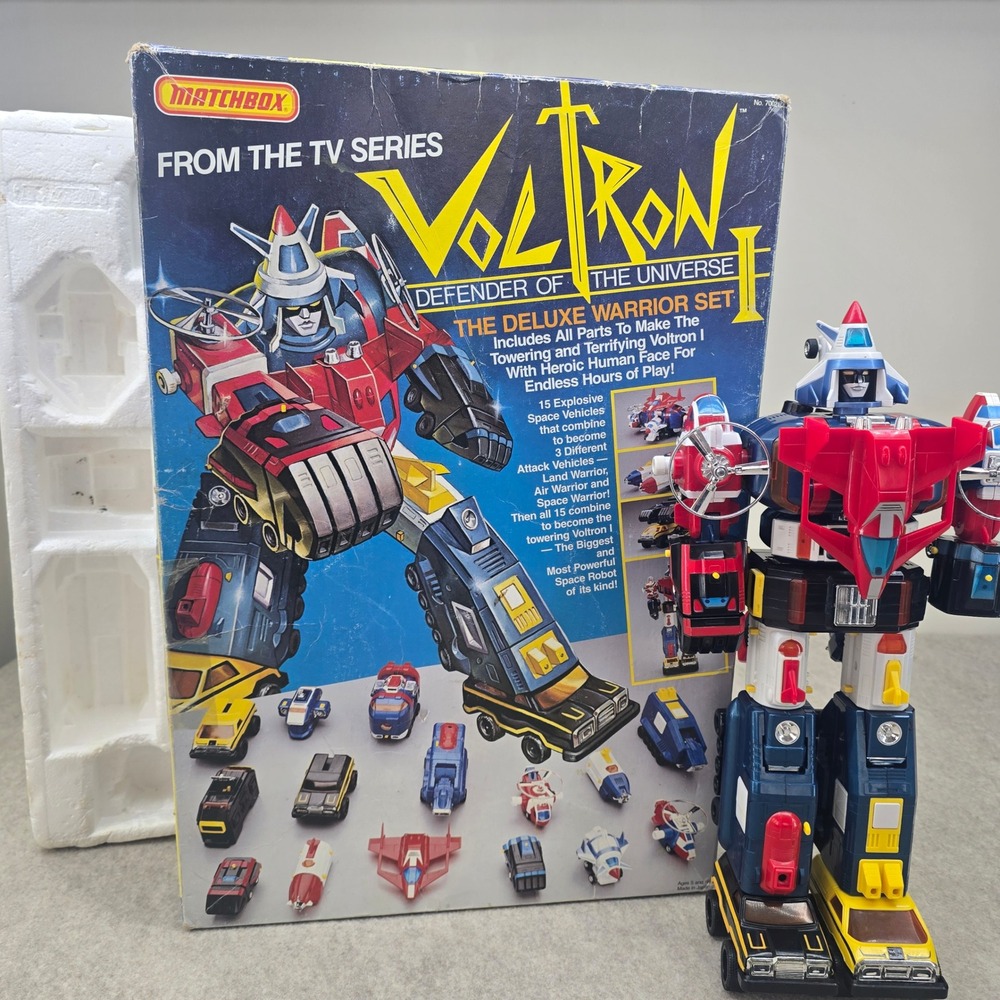 Vintage 1984 Matchbox Voltron I Deluxe Warrior Set Dairugger XV Vehicle Team Box
